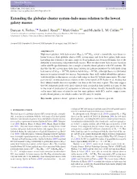 Extending the Globular Cluster System–Halo Mass Relation to the Lowest