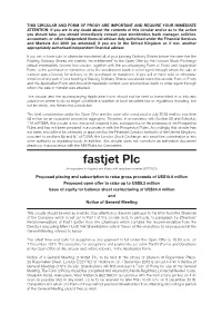 Fastjet Plc (Incorporated in England and Wales with Registered Number 05701801)