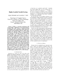 Highly Scalable Parallel Sorting