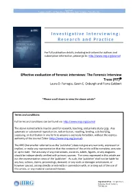 Investigative Interviewing: Research and Practice