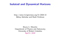 Isolated and Dynamical Horizons