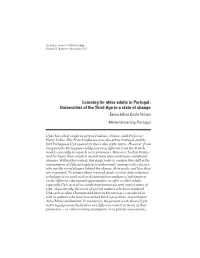 Learning for Older Adults in Portugal: Universities of the Third Age in a State of Change Esmeraldina Costa Veloso