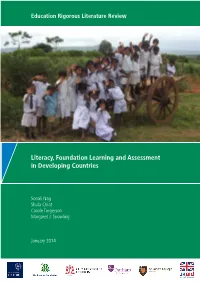 Literacy, Foundation Learning and Assessment in Developing Countries