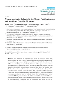 Neuroprotection for Ischemic Stroke: Moving Past Shortcomings and Identifying Promising Directions