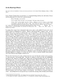 On the Meaning of Music