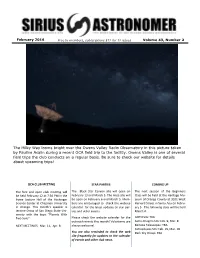 Sirius Astronomer Newsletter