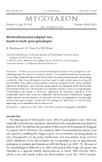 Subphyl. Nov., Based on Multi-Gene Genealogies