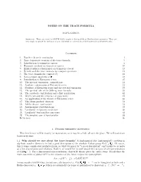 13. the Spectral Side of the Selberg Trace Formula 39 14