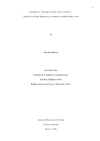 Absurdism in “Waiting for Godot” and “The Room”: Why One Is Widely