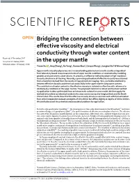 Bridging the Connection Between Effective Viscosity and Electrical Conductivity Through Water Content in the Upper Mantle