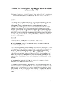 Enemy Or Ally? Senior Officials’ Perceptions of Ministerial Advisers Before and After MMP