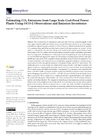 Estimating CO2 Emissions from Large Scale Coal-Fired Power Plants Using OCO-2 Observations and Emission Inventories