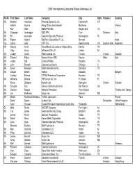Final Attendee List