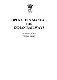 Operating Manual for Indian Railways