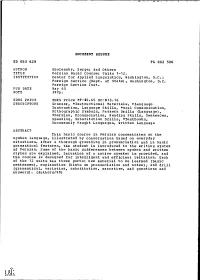 Persian Basic Course: Units 1-12. INSTITUTION Center for Applied Linguistics, Washington, D.C.; Foreign Service (Dept