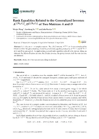 Rank Equalities Related to the Generalized Inverses Ak(B1,C1), Dk(B2,C2) of Two Matrices a and D