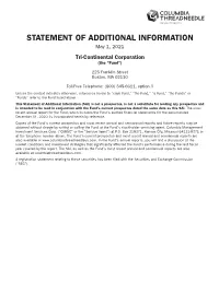 STATEMENT of ADDITIONAL INFORMATION May 1, 2021 Tri-Continental Corporation (The “Fund”)