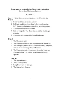 Total Syllabus, AIH & Archaeoalogy, Lucknow University