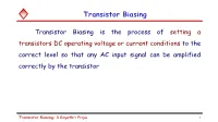 Transistor Biasing