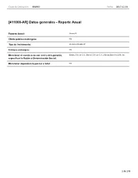 [411000-AR] Datos Generales - Reporte Anual