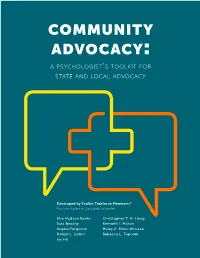 A Psychologist's Toolkit for State and Local Advocacy