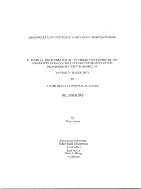 Arabidopsis Response to the Carcinogen Benzo[A]Pyrene