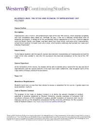 Blurred Lines: the Style and Scandal of Impressionist Art Aclt6205