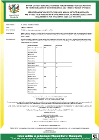 EPWP Advert Library Assistance