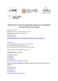 Making It Real. Historical Authenticity in Museums and Collections in the UK, Germany, and Europe
