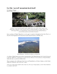 'Sacred' Mountain Heal Itself