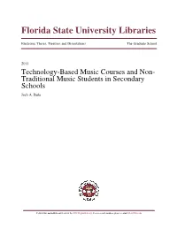Technology-Based Music Courses and Non-Traditional