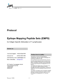Application Protocol Epitope Mapping Peptide Sets (EMPS)