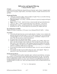 Diffraction and Spatial Filtering P