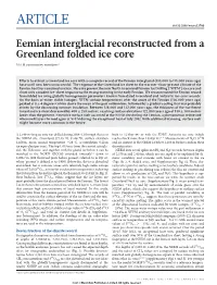 Eemian Interglacial Reconstructed from a Greenland Folded Ice Core