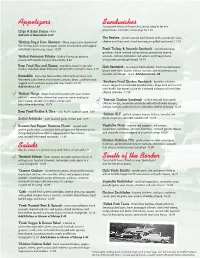 Evening Menu