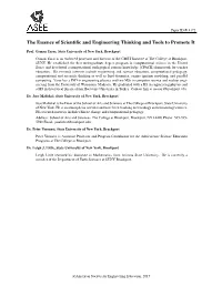 The Essence of Scientific and Engineering Thinking and Tools to Promote It