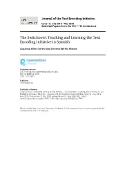 The Switchover: Teaching and Learning the Text Encoding Initiative in Spanish