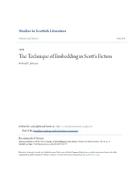 The Technique of Embedding in Scott's Fiction