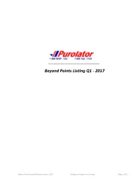 Beyond Points Listing Q1 - 2017