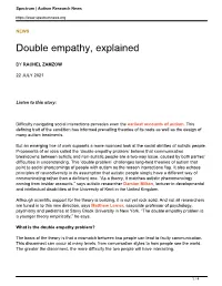 Double Empathy, Explained