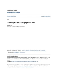 Human Rights in the Emerging World Order