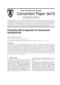 Proximity Effect Detection for Directional Microphones