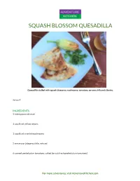 Squash Blossom Quesadilla