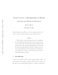 An Introduction to MM Algorithms for Machine Learning and Statistical
