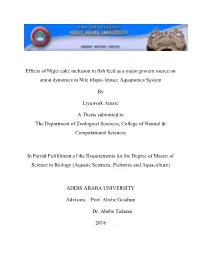 Effects of Niger Cake Inclusion in Fish Feed As a Major Protein Source on Anion Dynamics in Nile Tilapia-Lettuce Aquaponics System