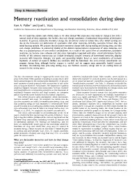 Memory Reactivation and Consolidation During Sleep Ken A