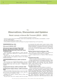 Observations, Discussions and Updates