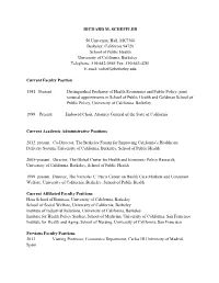 RICHARD M. SCHEFFLER 50 University Hall, MC7360 Berkeley