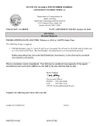 State of Alaska Itb Number 2518H036 Amendment Number Three (3)