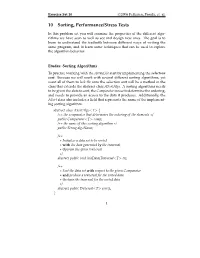10 Sorting, Performance/Stress Tests